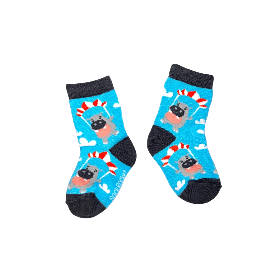Sock Rocket Kids Parachuting Hippos Socks