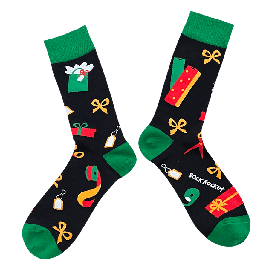 Present Wrapping Socks Sock Rocket