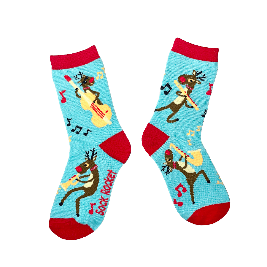 Kids Reindeer Band Socks