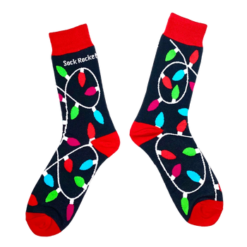 Sock Rocket Christmas Lights Socks