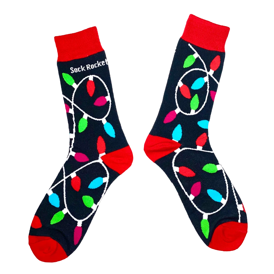 Sock Rocket Christmas Lights Socks