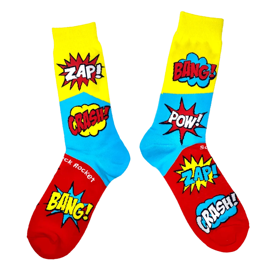 Sock Rocket Comic Book Socks