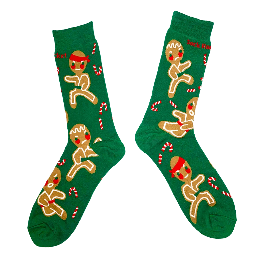 Sock Rocket Kung-Fu Gingerbread Socks