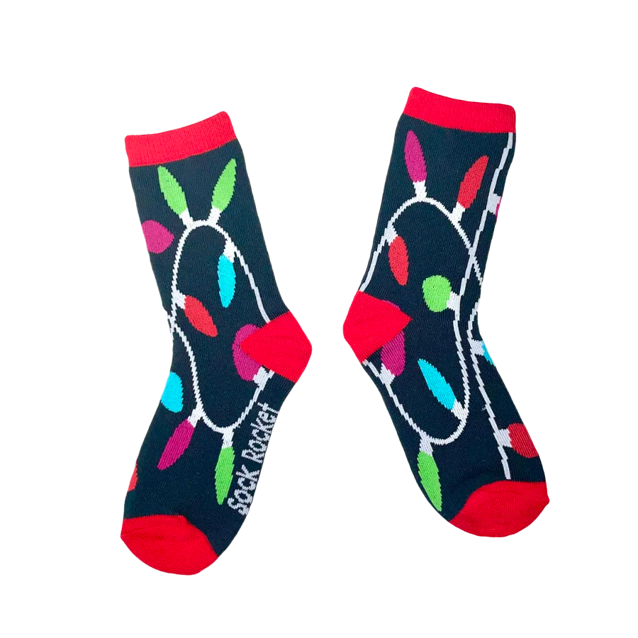 Sock Rocket Kids Christmas Lights Socks