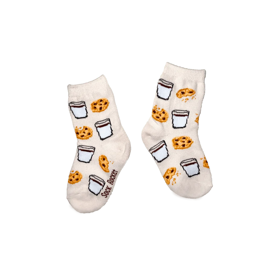 Kids Milk and Cookies Socks | Sock Rocket