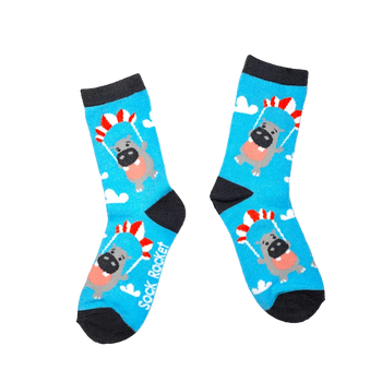 Sock Rocket Kids Parachuting Hippos Socks