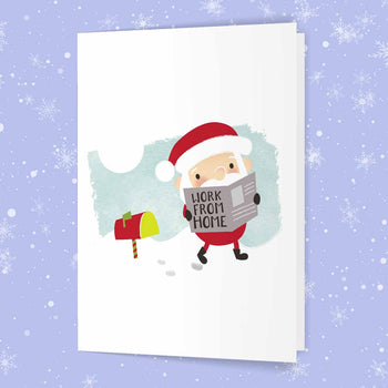Santa Work From Home Card