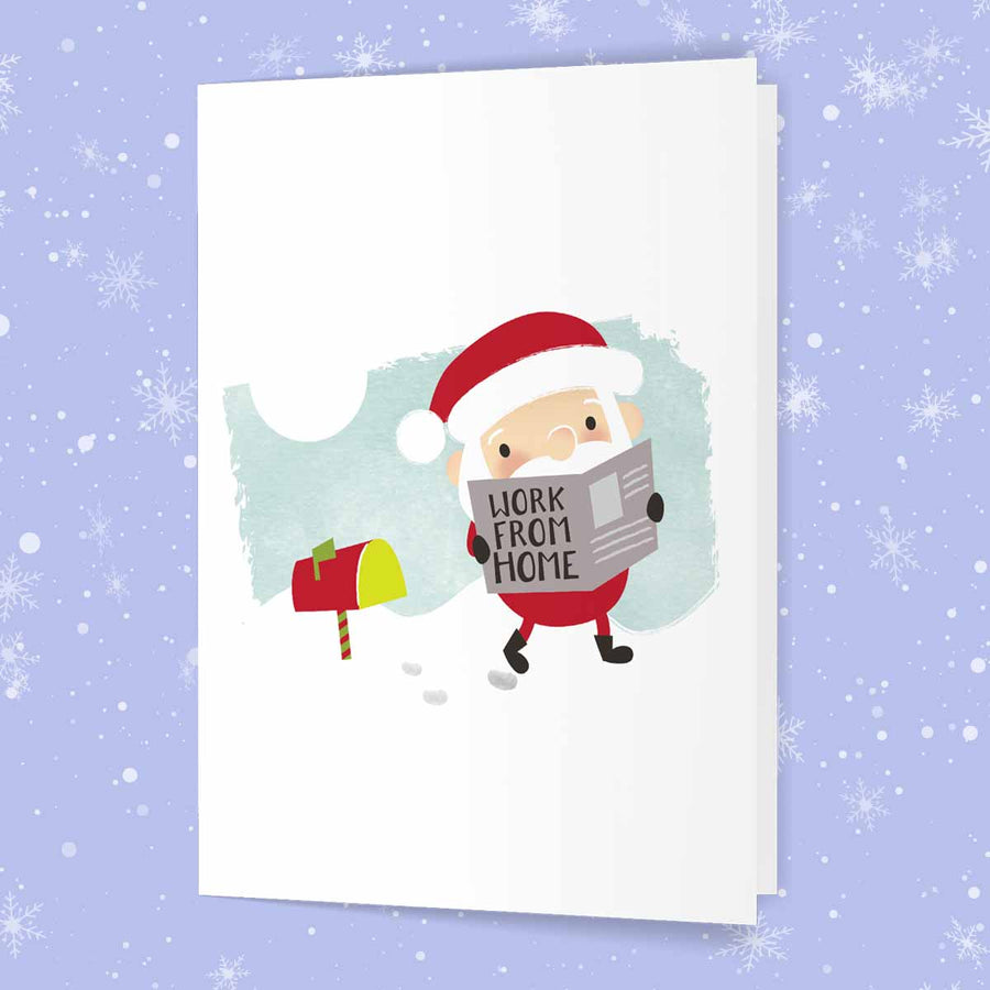 Santa Work From Home Card
