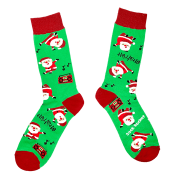 Breakdancing Santas Socks