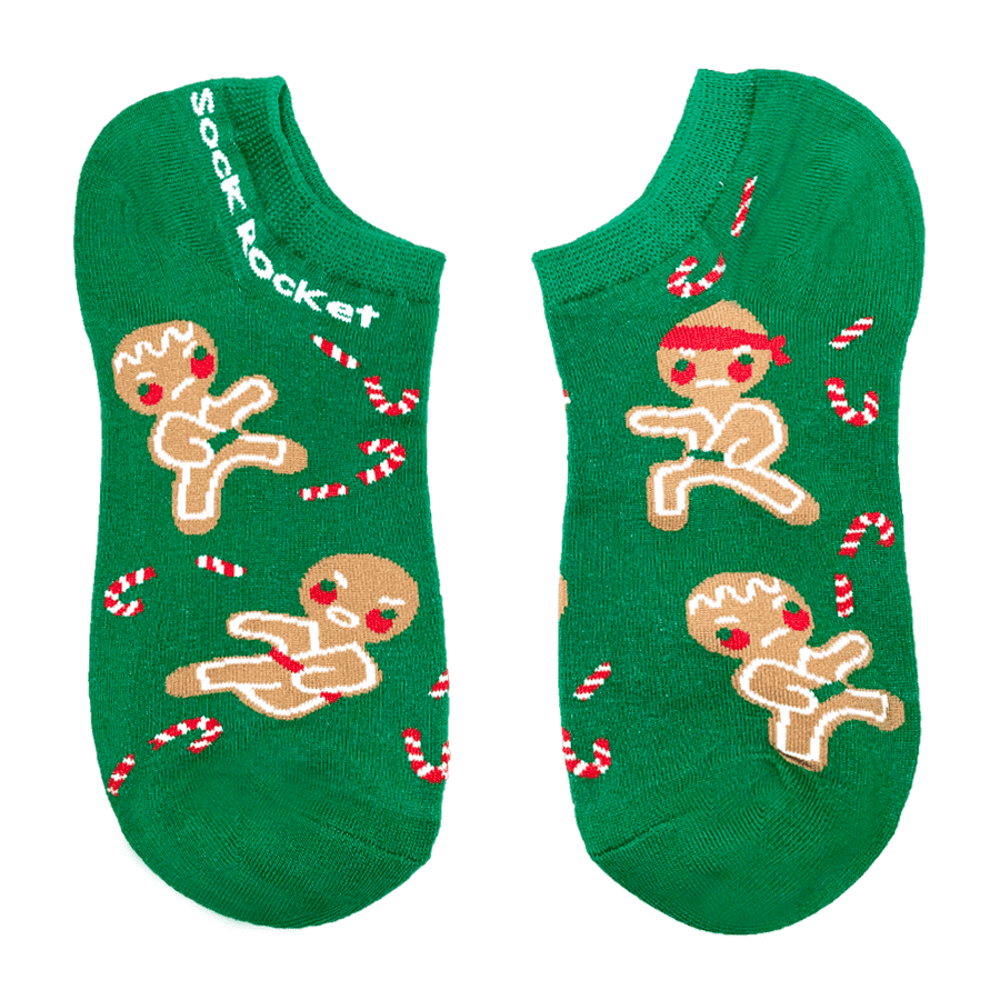 Kung-Fu Gingerbread Ankle Socks