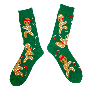 Kung-Fu Gingerbread Socks